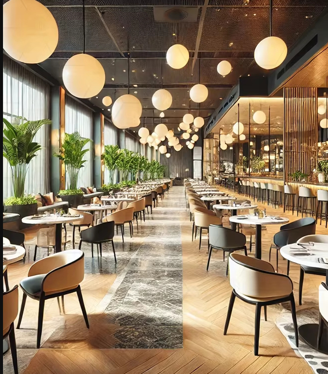 Luxury Hotel Modern Commercial Restaurant Furniture Design Table Chair Set (3)
