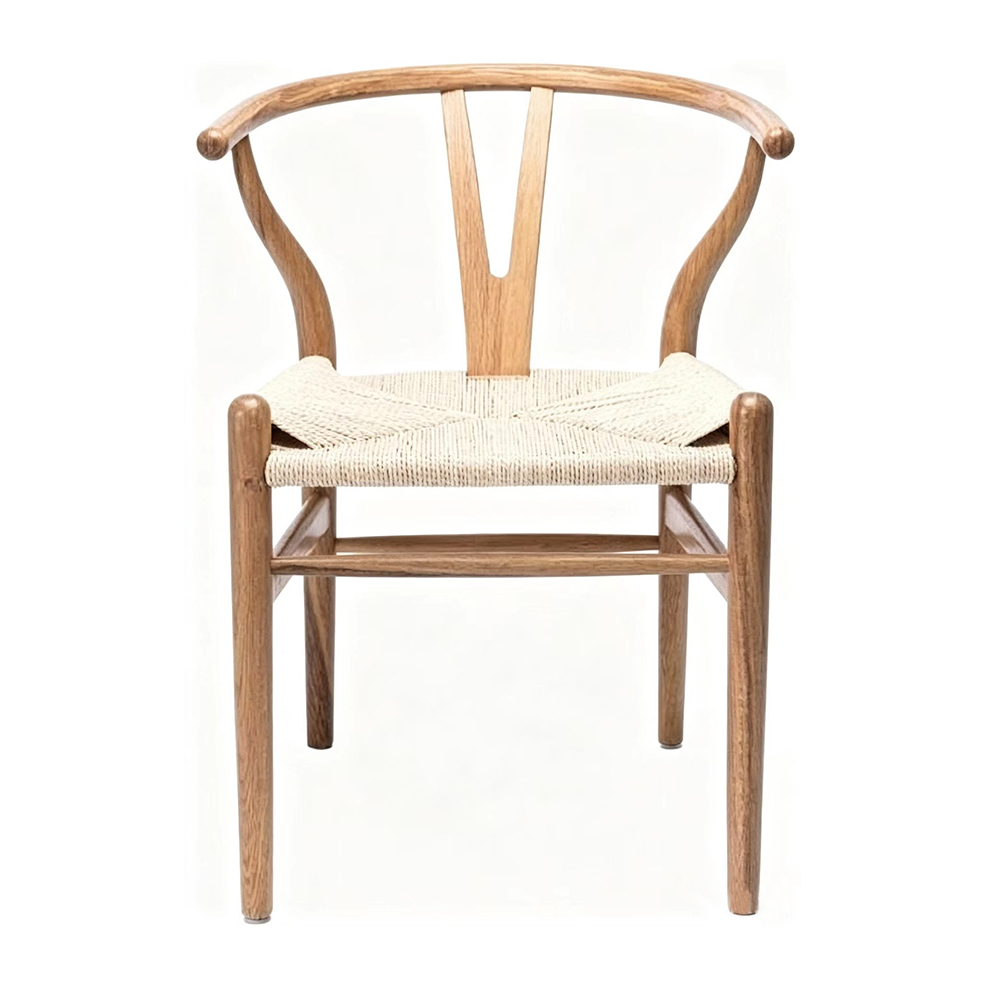 Wholesale Nordic Solid Oak Wishbone Woven Rope Seat Chair (4)