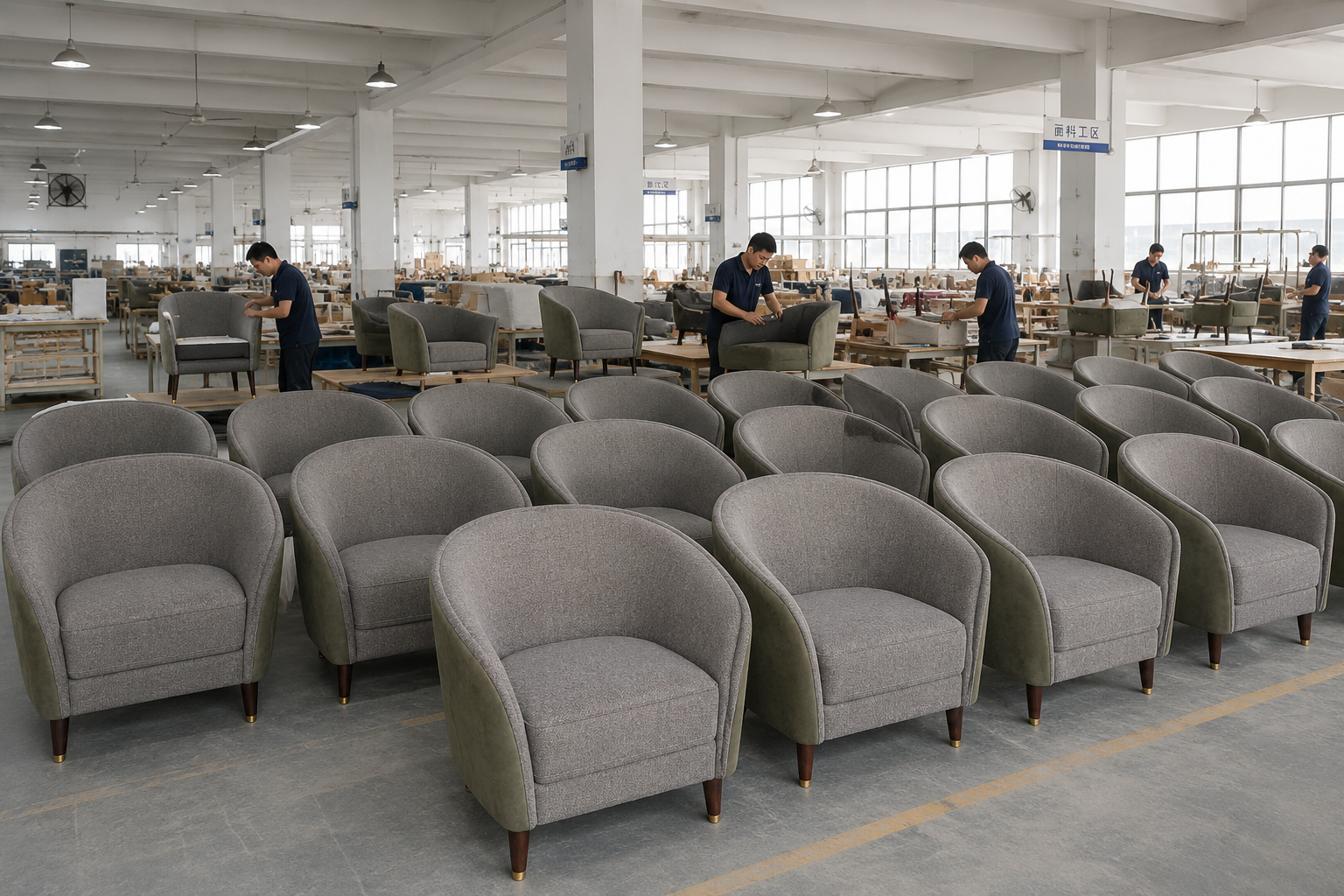 Factory Customization Upholstered Barrel Lounge Chair (1)